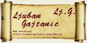 Ljuban Gajtanić vizit kartica
